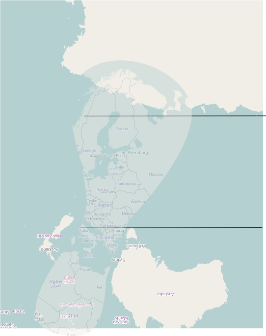 Eurooppa sijoitettuna Australiaan